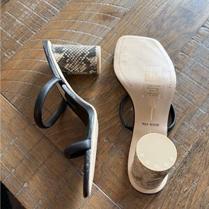 Dolce Vita Black and Cream Heeled Sandals